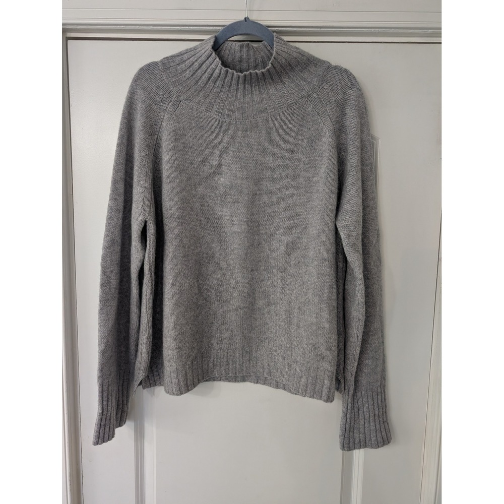 360 Cashmere Womens Gray Mock Neck Raglan Long Sleeve Sweater Medium